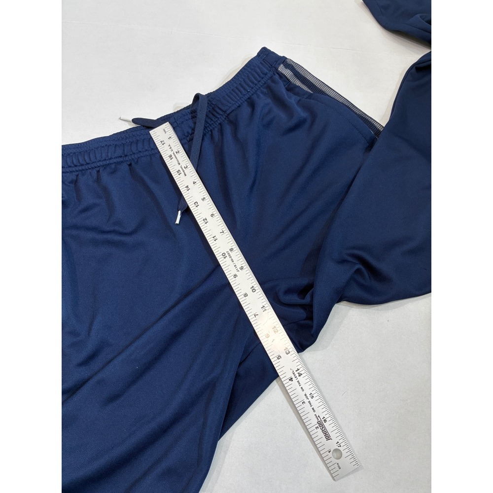 Adidas Tiro Track Pants Womens M Navy Blue Excellent AEROREADY Mesh Stripe Zip - Picture 7 of 10